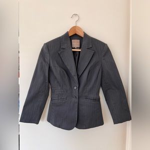 Fitted Black Pinstriped Blazer (Size Small)